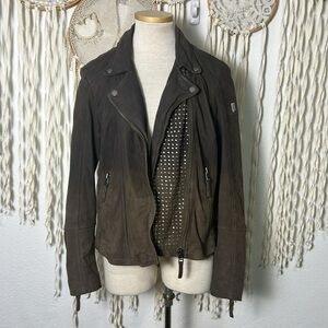 Mauritius Ombre Vegetable Tanned Leather Moto Jacket Size XL